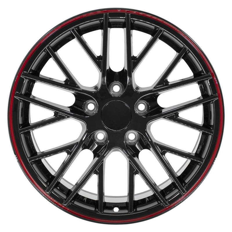 OE Wheels CV08A 17x9.5 5x120.65 54et Gloss Black Redline Wheel - View 2