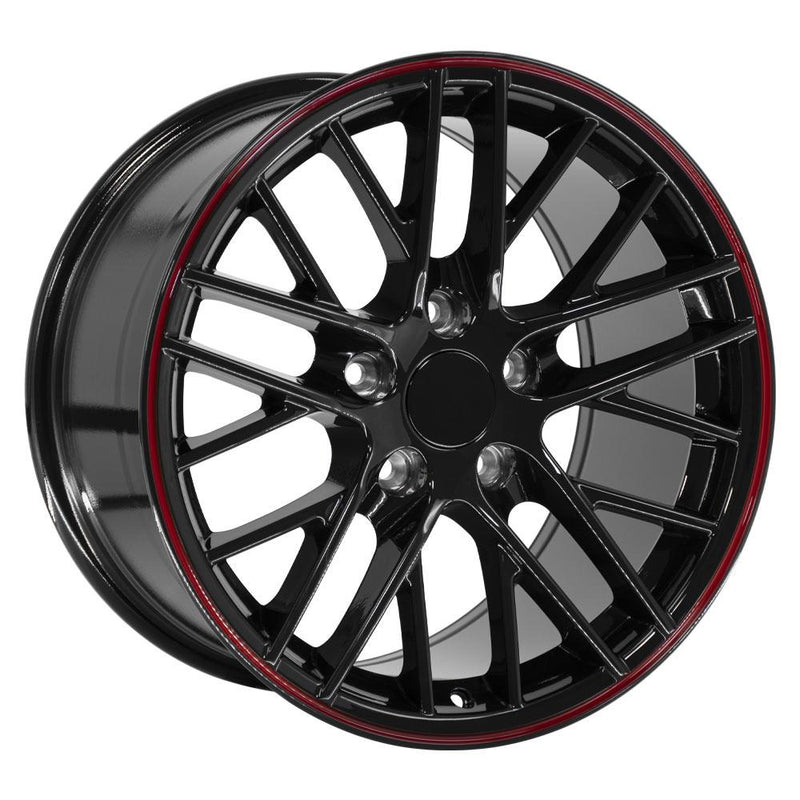 OE Wheels CV08A 17x9.5 5x120.65 54et Gloss Black Redline Wheel - View 3