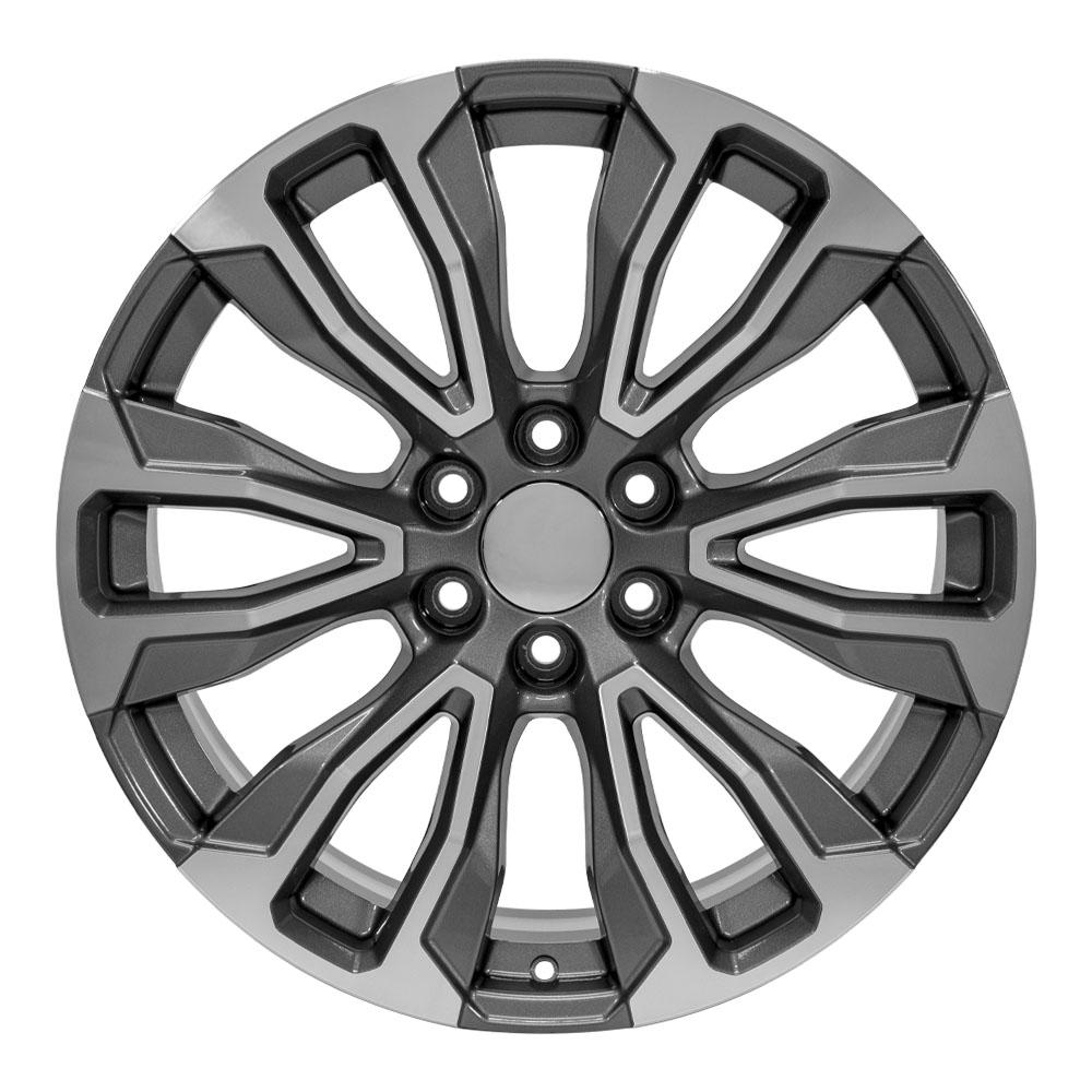 OE Wheels CV30 22x9 6x139.7 28et Gloss Gunmetal Machined Wheel - View 2