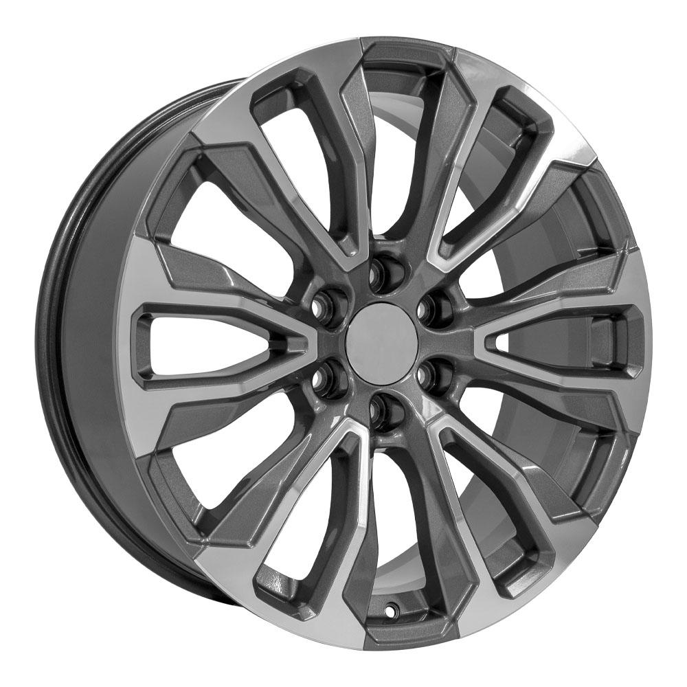 OE Wheels CV30 22x9 6x139.7 28et Gloss Gunmetal Machined Wheel - View 3