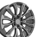 OE Wheels CV30 22x9 6x139.7 28et Gloss Gunmetal Machined Wheel