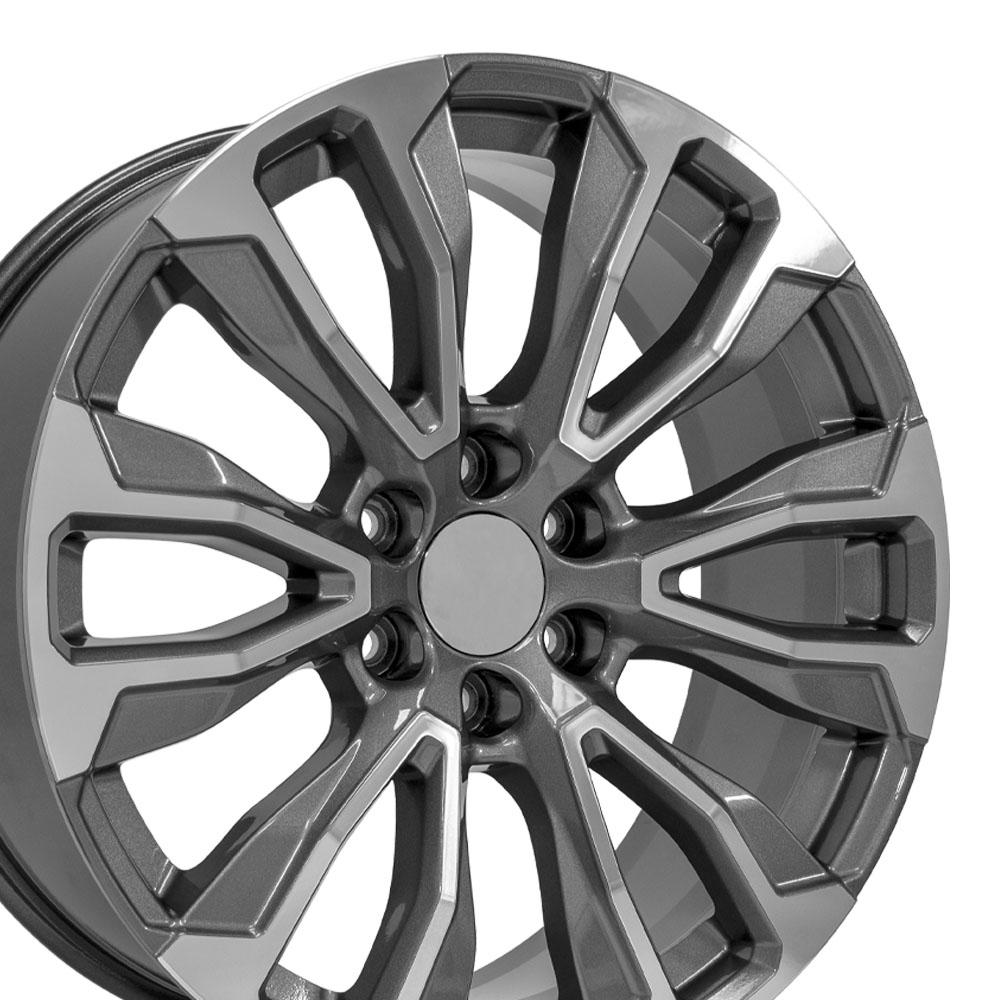 OE Wheels CV30 22x9 6x139.7 28et Gloss Gunmetal Machined Wheel