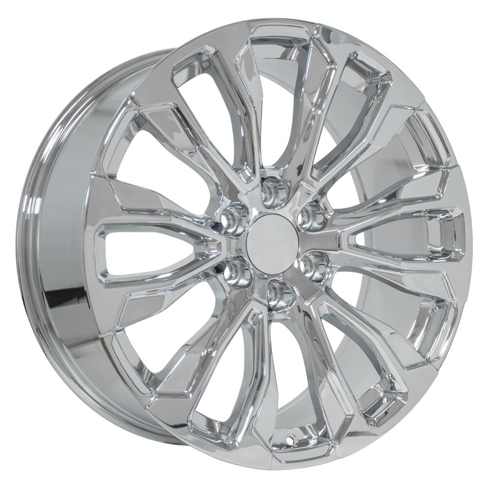 OE Wheels CV30 22x9 6x139.7 28et Chrome Wheel SS: 9512651 - View 3