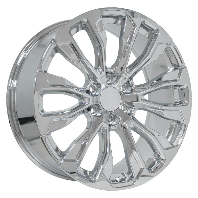 OE Wheels CV30 22x9 6x139.7 28et Chrome Wheel SS: 9512651 - View 3