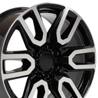 OE Wheels CV36 20x9 6x139.7 28et Gloss Black Machined Wheel