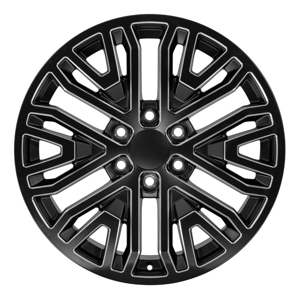 OE Wheels CV37 20x9 6x139.7 28et Satin Black with Milled Edge Wheel - View 2