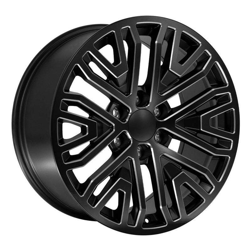 OE Wheels CV37 20x9 6x139.7 28et Satin Black with Milled Edge Wheel - View 3