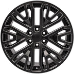 OE Wheels CV37 22x9 6x139.7 28et Satin Black with Milled Edge Wheel - View 2