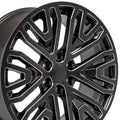OE Wheels CV37 22x9 6x139.7 28et Satin Black with Milled Edge Wheel