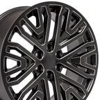 OE Wheels CV37 22x9 6x139.7 28et Satin Black with Milled Edge Wheel