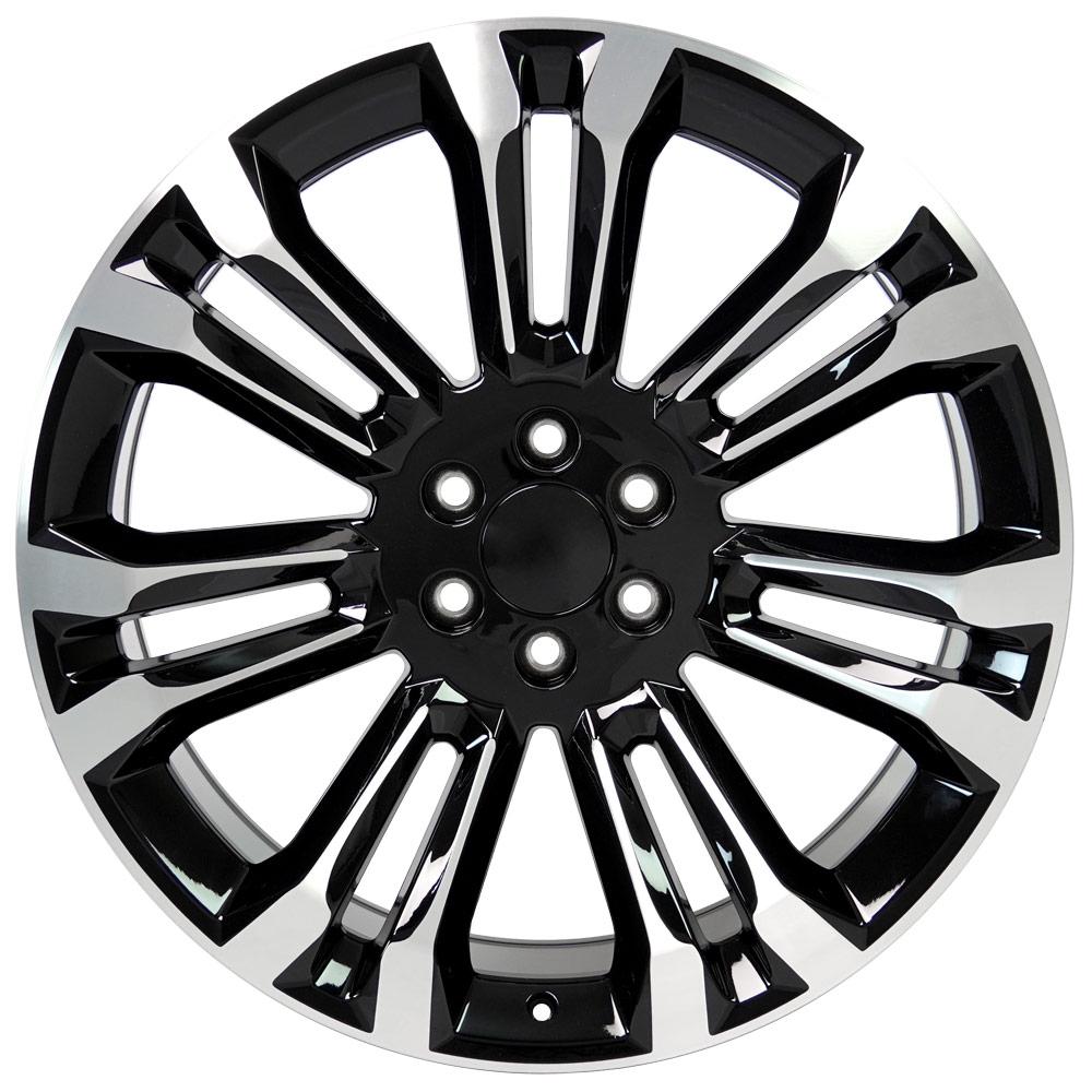 OE Wheels CV43B 24x10 6x139.7 24et Gloss Black Machined Wheel - View 2