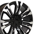 OE Wheels CV43B 24x10 6x139.7 24et Gloss Black Machined Wheel