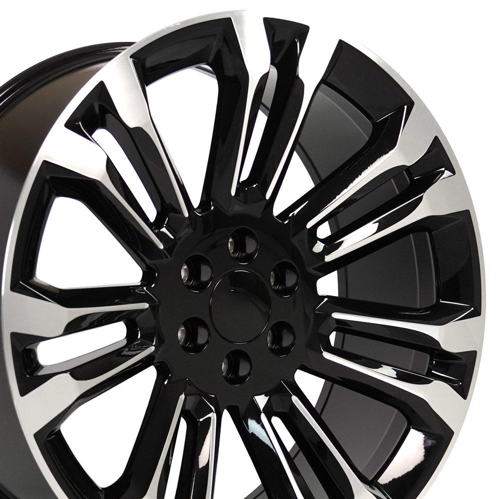 OE Wheels CV43B 24x10 6x139.7 24et Gloss Black Machined Wheel
