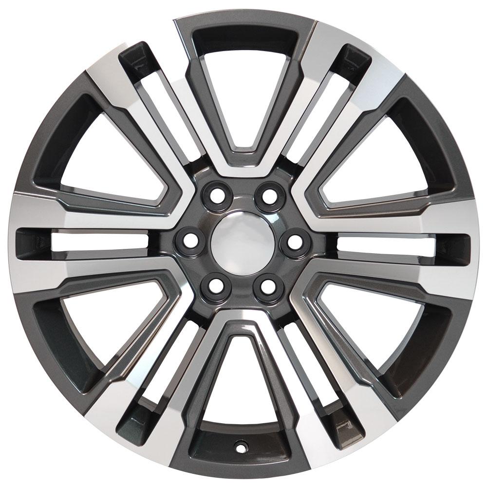 OE Wheels CV44 22x9 6x139.7 24et Gloss Gunmetal Machined Wheel - View 2