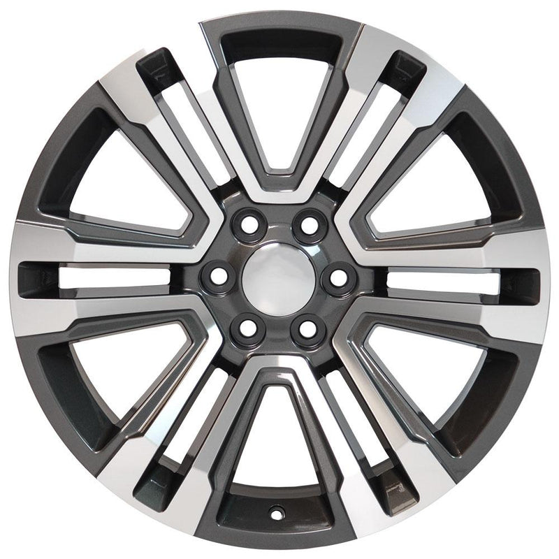 OE Wheels CV44 22x9 6x139.7 24et Gloss Gunmetal Machined Wheel - View 2