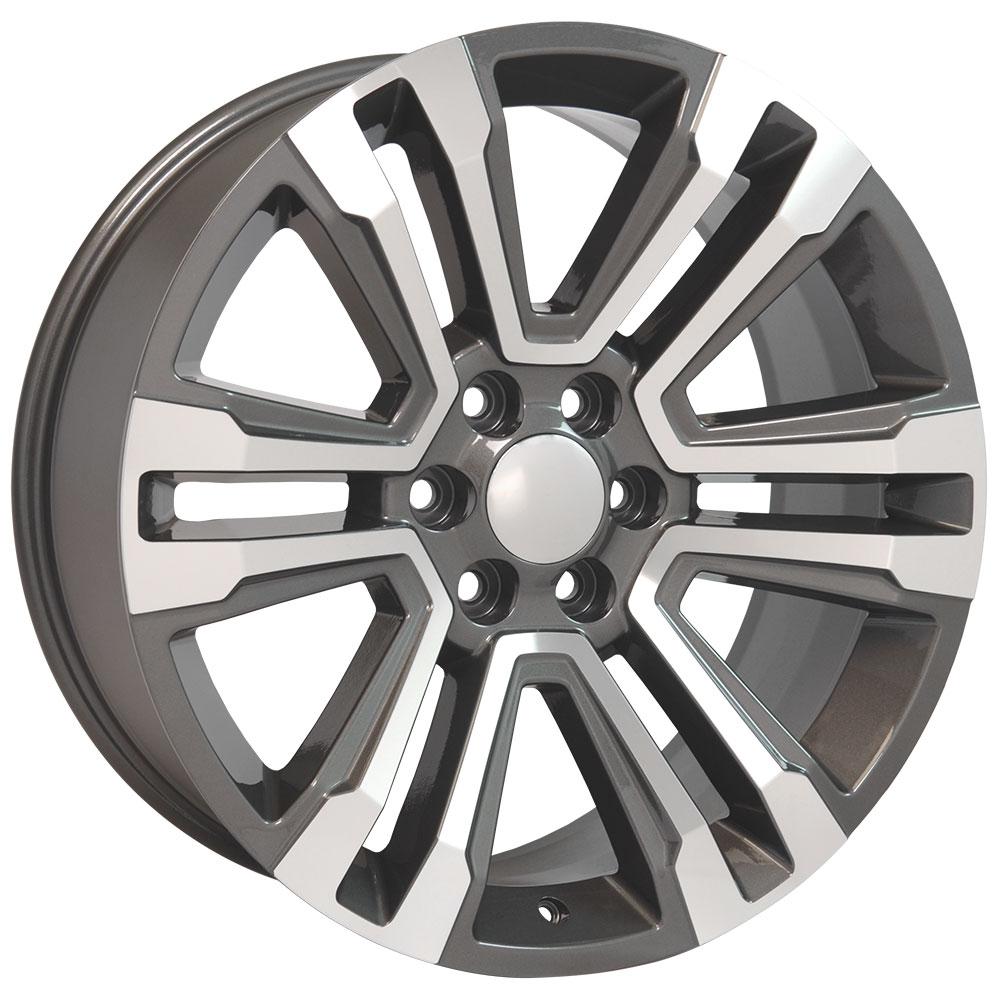 OE Wheels CV44 22x9 6x139.7 24et Gloss Gunmetal Machined Wheel - View 3