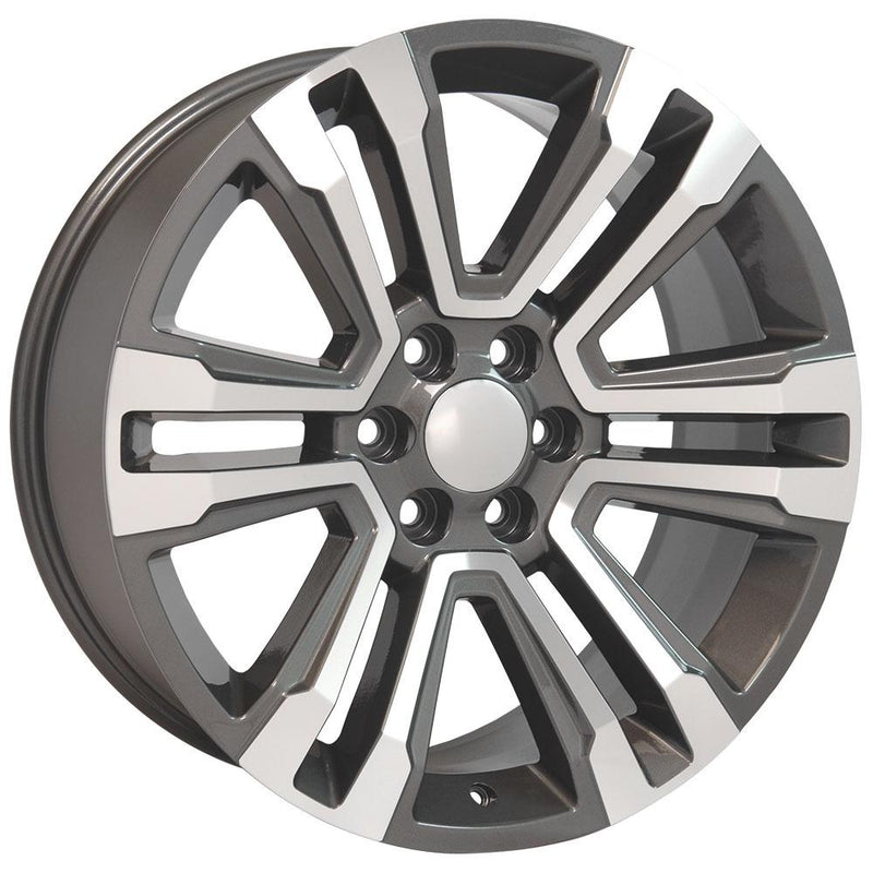 OE Wheels CV44 22x9 6x139.7 24et Gloss Gunmetal Machined Wheel - View 3