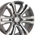 OE Wheels CV44 22x9 6x139.7 24et Gloss Gunmetal Machined Wheel