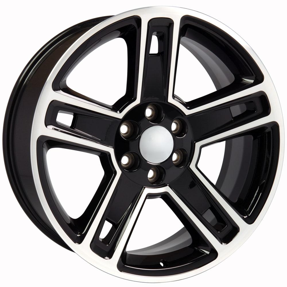 OE Wheels CV74B 22x9 6x139.7 24et Gloss Black Machined Wheel SS: 9507618 - View 3