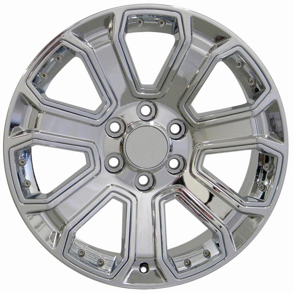 OE Wheels CV93B 22x9 6x139.7 24et Chrome with Chrome Insert Wheel SS: 9510081 - View 2