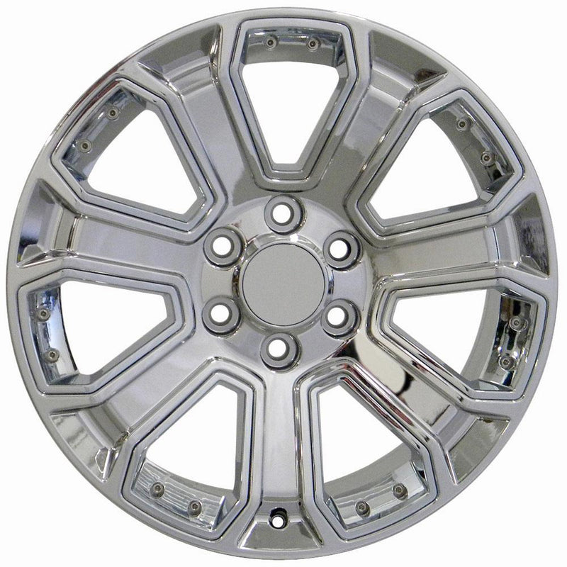 OE Wheels CV93B 22x9 6x139.7 24et Chrome with Chrome Insert Wheel SS: 9510081 - View 2