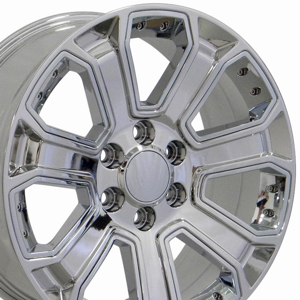 OE Wheels CV93B 22x9 6x139.7 24et Chrome with Chrome Insert Wheel SS: 9510081