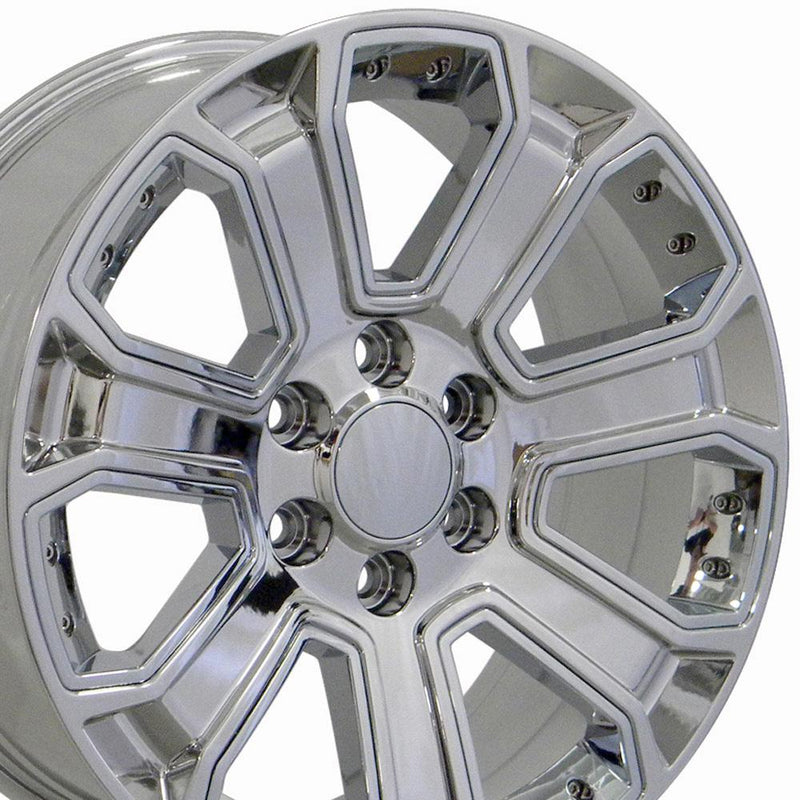 OE Wheels CV93B 22x9 6x139.7 24et Chrome with Chrome Insert Wheel