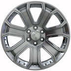 OE Wheels CV93B 22x9 6x139.7 31et Gloss Hyper Black with Chrome Insert Wheel - View 2