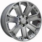 OE Wheels CV93B 22x9 6x139.7 31et Gloss Hyper Black with Chrome Insert Wheel - View 3