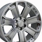 OE Wheels CV93B 22x9 6x139.7 31et Gloss Hyper Black with Chrome Insert Wheel