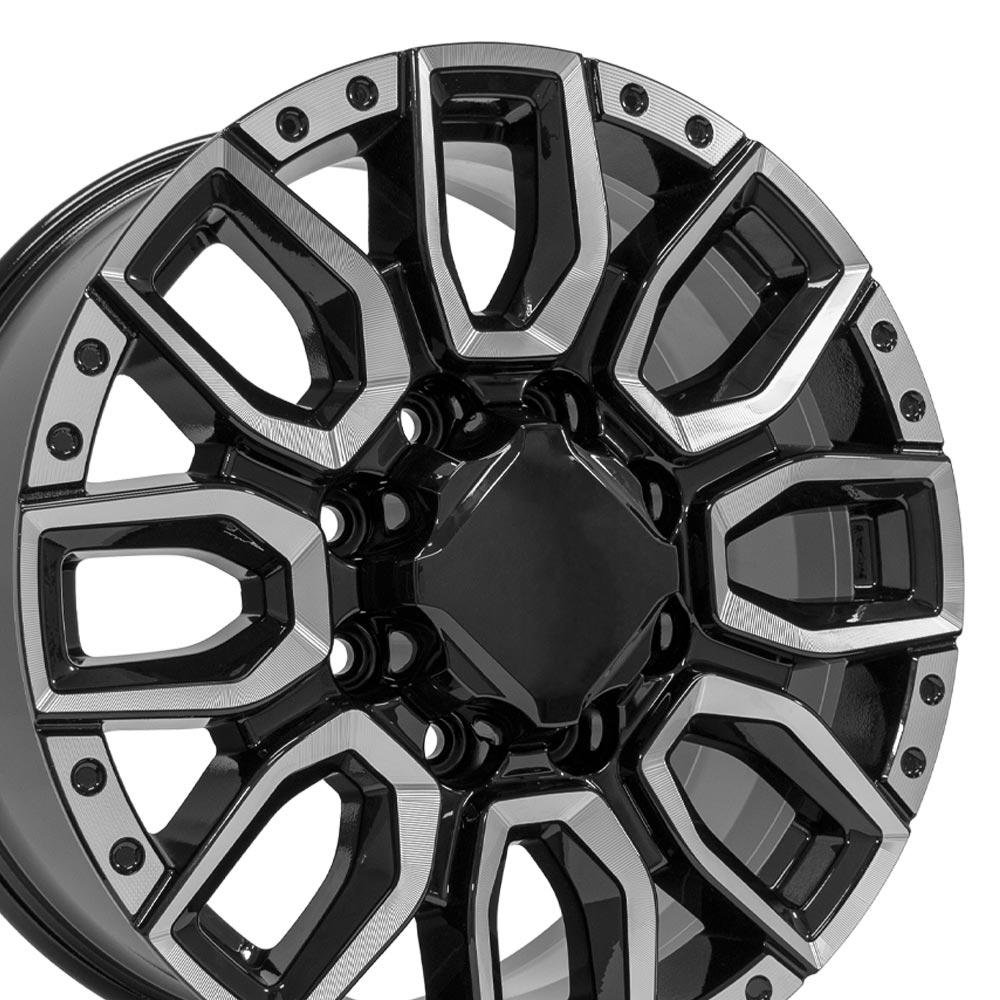 OE Wheels CV97A 20x8.5 8x165.1 12et Gloss Black with Milled Edge Wheel