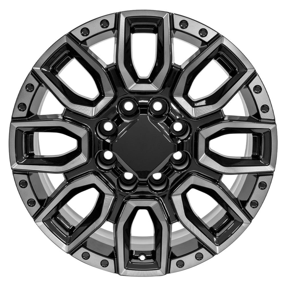 OE Wheels CV97A 20x8.5 8x165.1 12et Gloss Black with Milled Edge with Tinted Clear Wheel - View 2