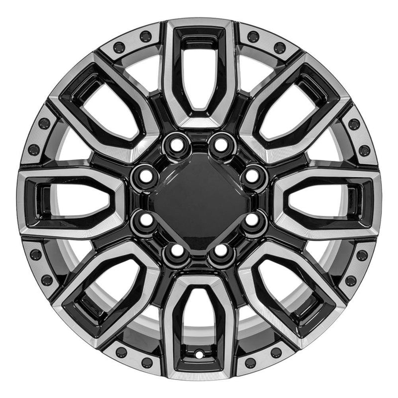 OE Wheels CV97B 20x8.5 8x180 47et Gloss Black with Milled Edge Wheel - View 2