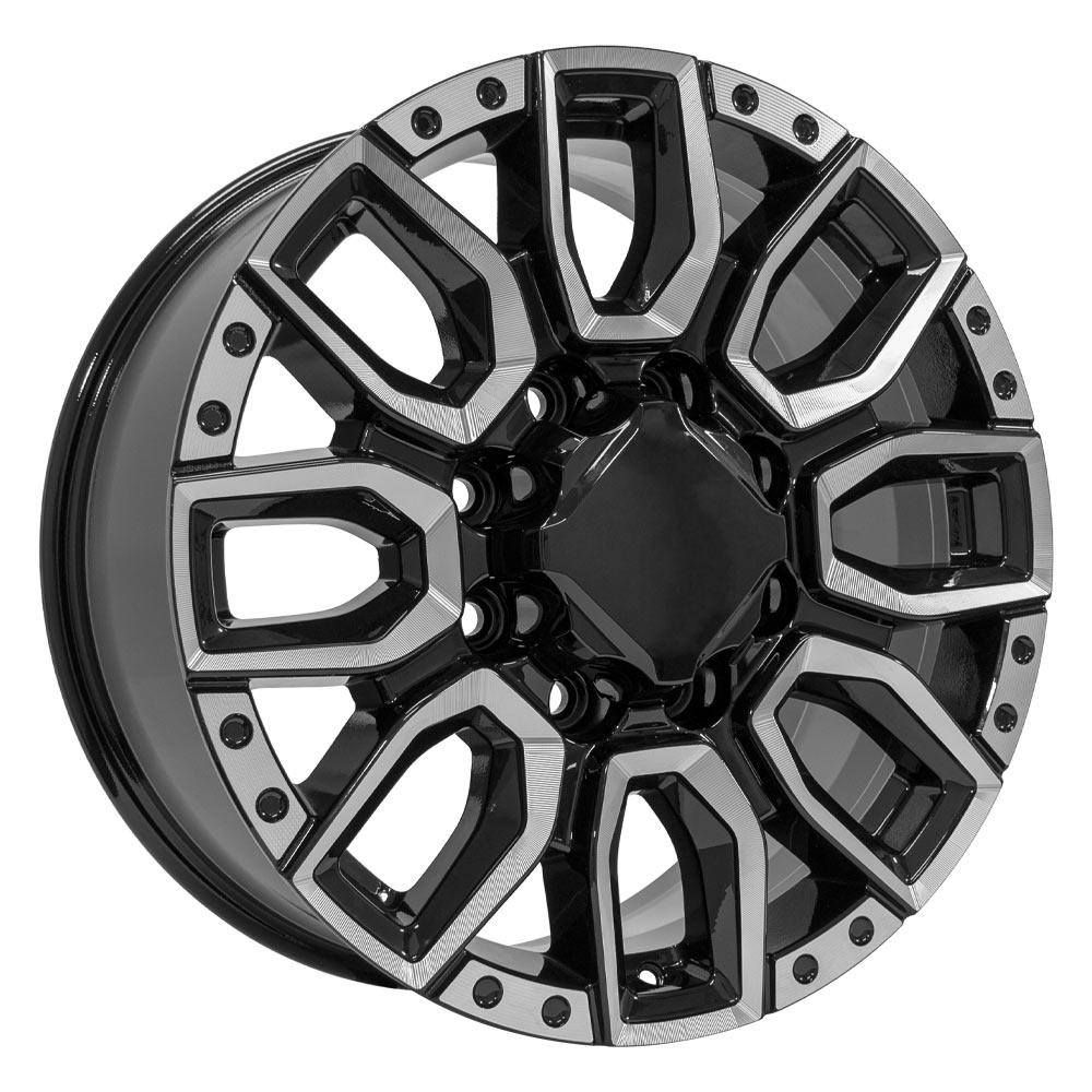 OE Wheels CV97B 20x8.5 8x180 47et Gloss Black with Milled Edge Wheel - View 3