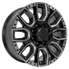 OE Wheels CV97B 20x8.5 8x180 47et Gloss Black with Milled Edge with Tinted Clear Wheel - View 3