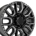 OE Wheels CV97B 20x8.5 8x180 47et Gloss Black with Milled Edge with Tinted Clear Wheel