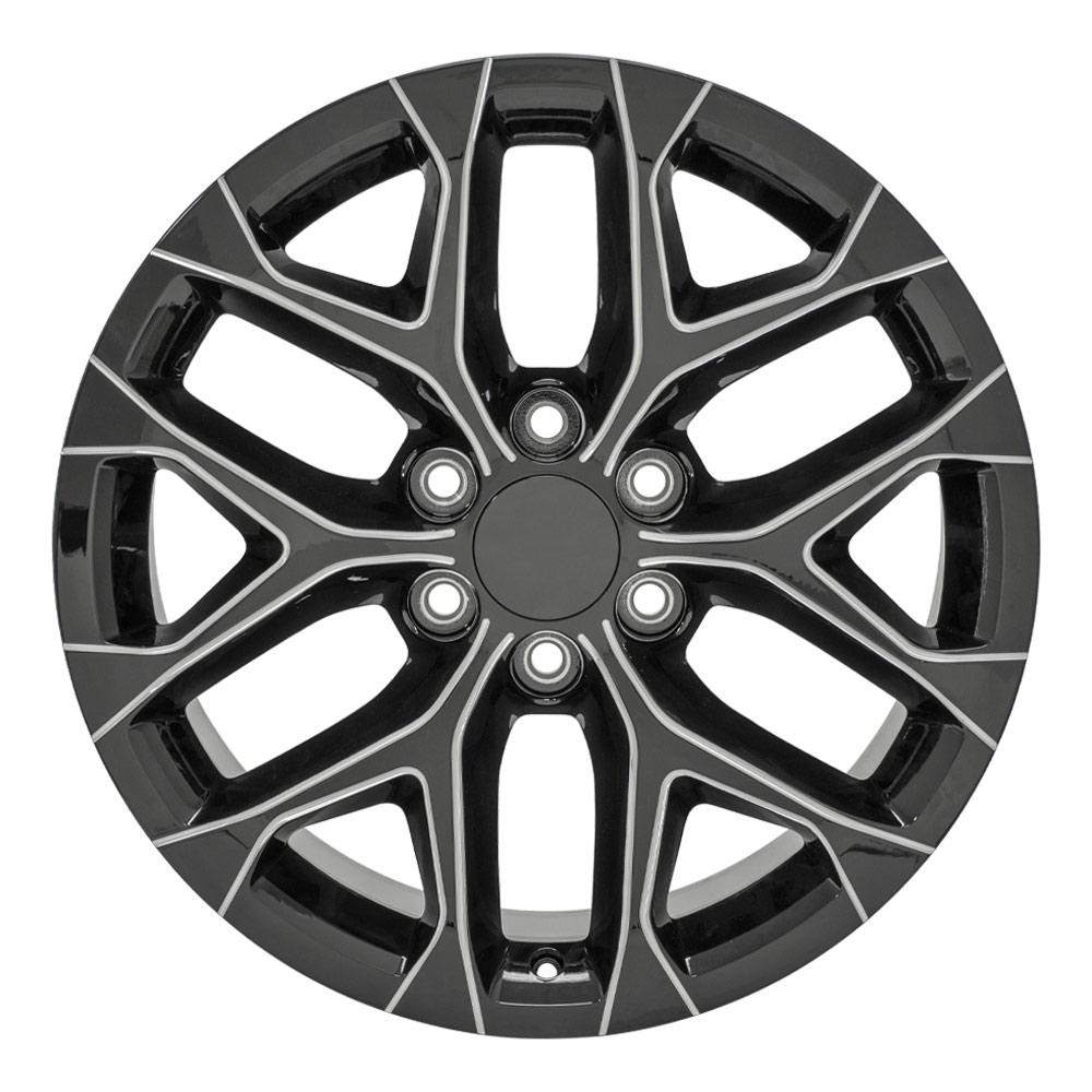 OE Wheels CV98B 20x9 6x139.7 24et Gloss Black with Milled Edge Wheel - View 2
