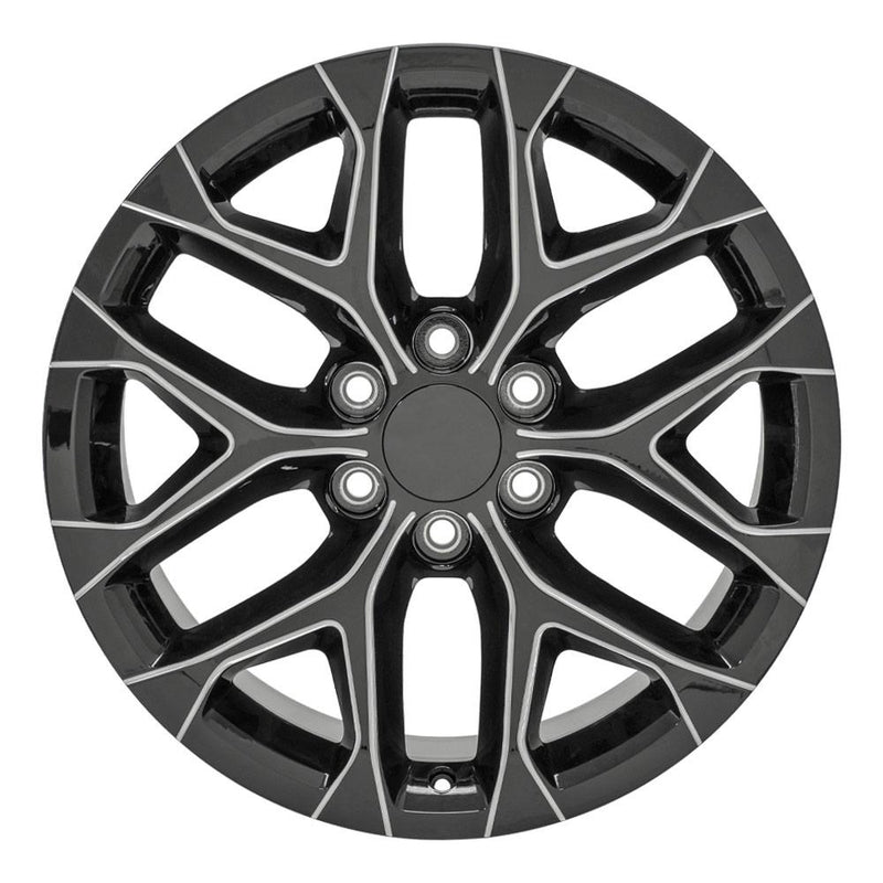 OE Wheels CV98B 20x9 6x139.7 24et Gloss Black with Milled Edge Wheel - View 2
