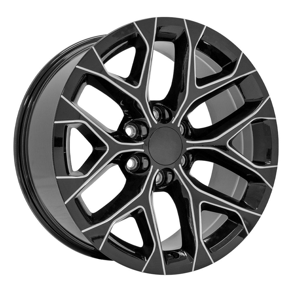 OE Wheels CV98B 20x9 6x139.7 24et Gloss Black with Milled Edge Wheel - View 3