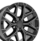 OE Wheels CV98B 20x9 6x139.7 24et Gloss Black with Milled Edge Wheel