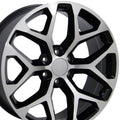 OE Wheels CV98B 20x9 6x139.7 24et Gloss Black Machined Wheel