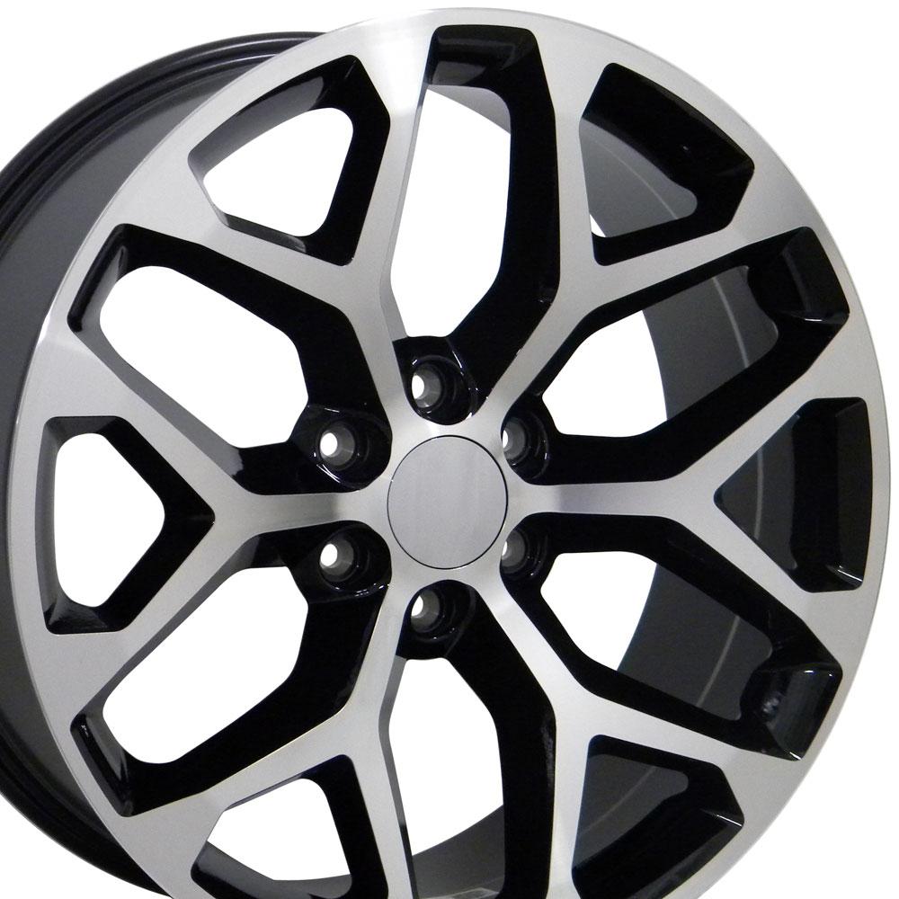 OE Wheels CV98B 20x9 6x139.7 24et Gloss Black Machined Wheel