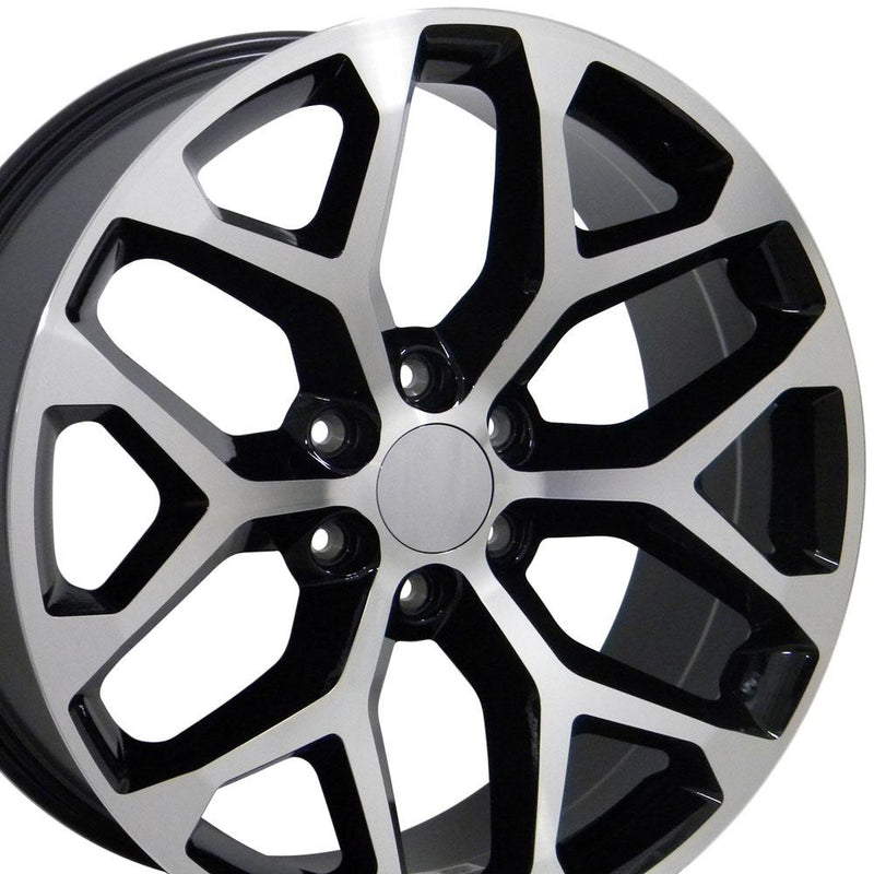 OE Wheels CV98B 20x9 6x139.7 24et Gloss Black Machined Wheel