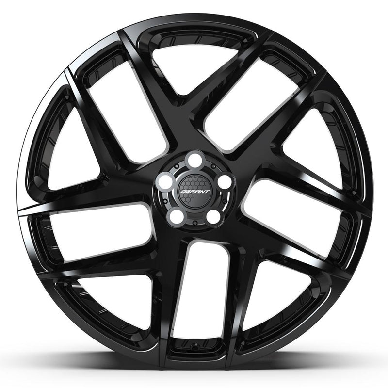 DEFIANT DF05 22x10 5x108 37et Gloss Black Wheel - View 2