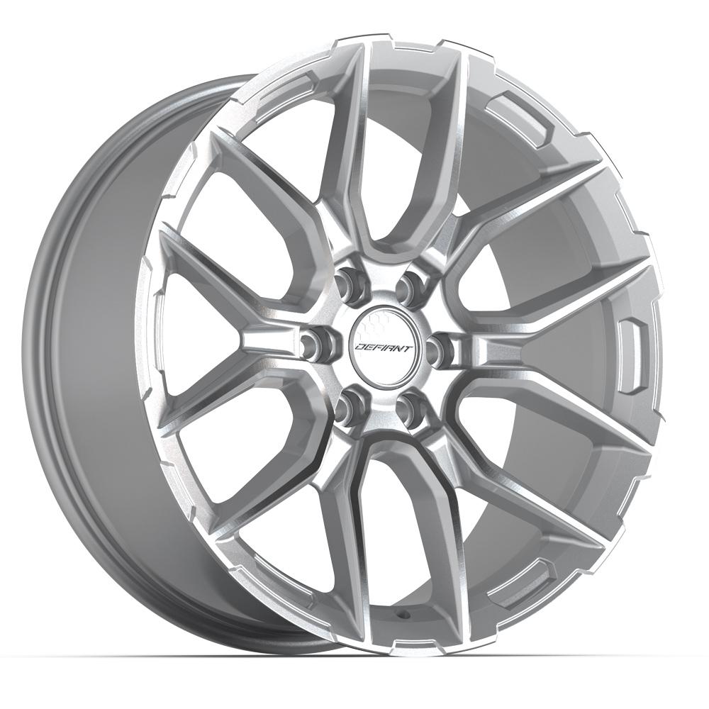 DEFIANT DF18A 22x9 6x139.7 18et Gloss Silver Machined Wheel - View 3