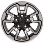 OE Wheels DG55 17x8 5x139.7 18et Satin Black with Polished Face Wheel - View 2