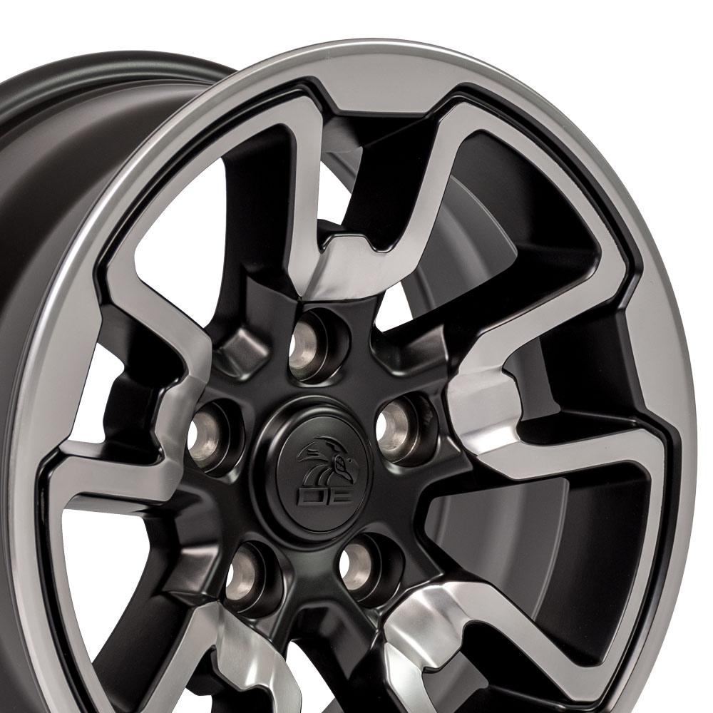 OE Wheels DG55 17x8 5x139.7 18et Satin Black with Polished Face Wheel