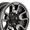 OE Wheels DG55 17x8 5x139.7 18et Satin Black with Polished Face Wheel