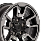 OE Wheels DG55 17x8 5x139.7 18et Satin Black with Polished Face Wheel