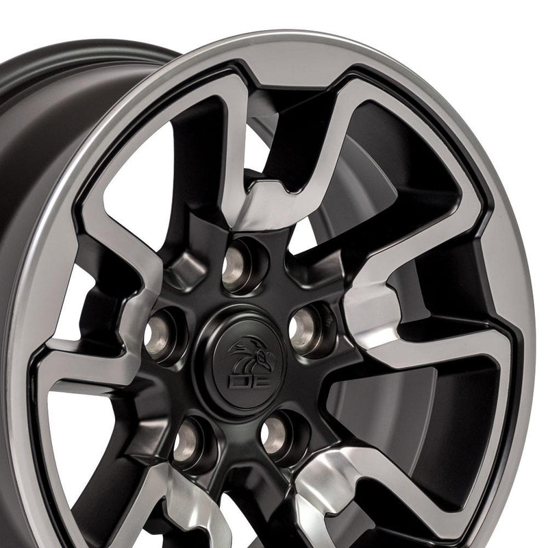 OE Wheels DG55 17x8 5x139.7 18et Satin Black with Polished Face Wheel